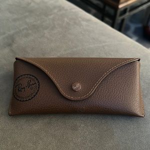 Ray-Ban Brown Leather Glasses Case